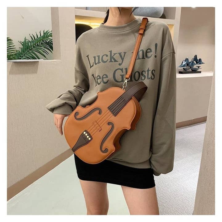 ShieldChic - Wholesale Crossbody Bag - Women's - Creative Violin Shape Crossbody Bag6