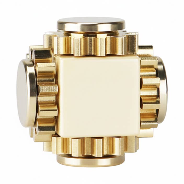 Brass Cube Gears Spinner for wholesale by eterus