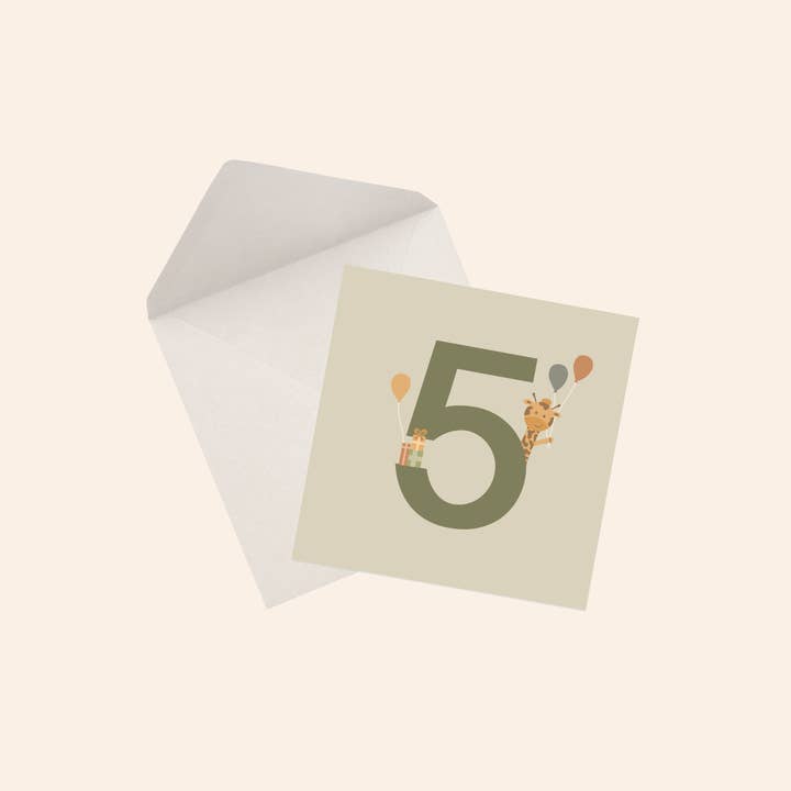 Flora and Mae Creative - Wholesale Birthday card - Birthday Numbers - Green4