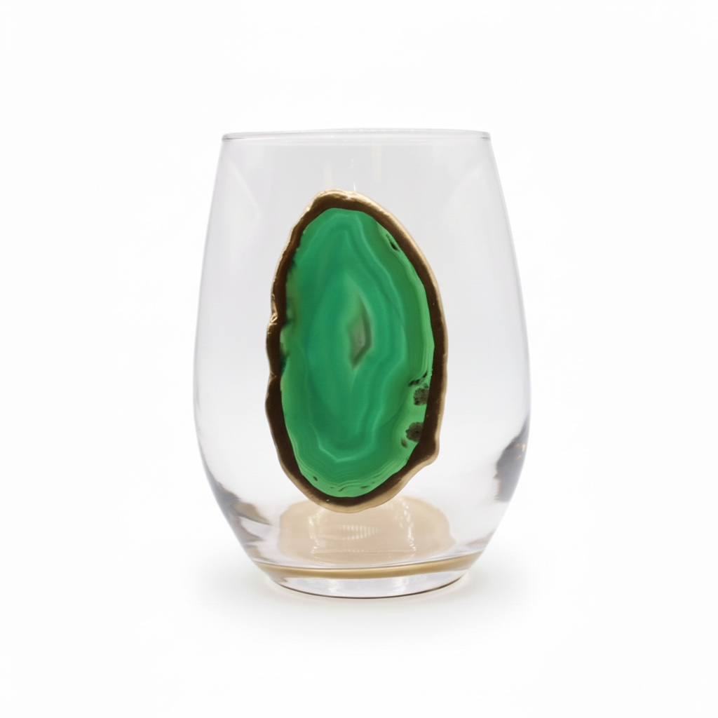 Zim Designs - Wholesale Wine Glass - Agate Handmade Stemless Wine Glass4