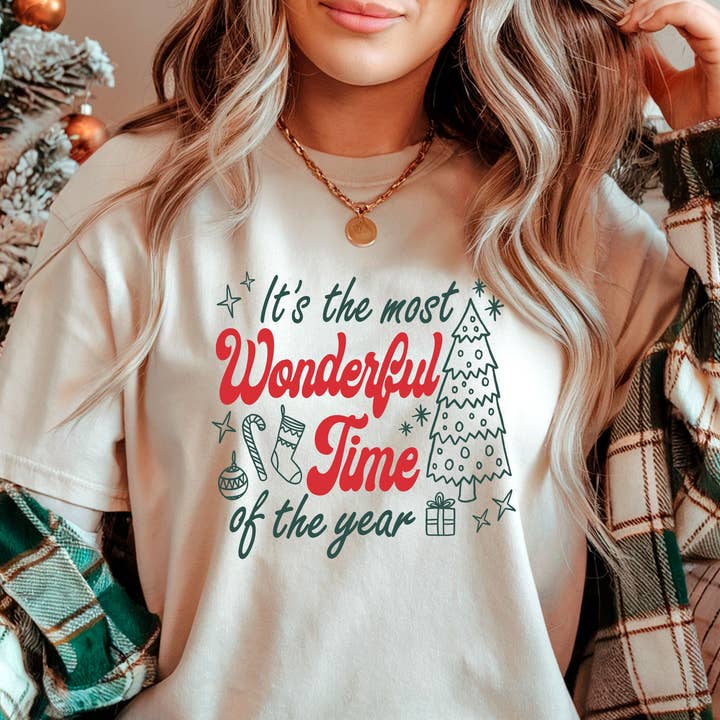 It's The Most Wonderful Time Christmas Shirt Comfort Colors for wholesale by Ice Cream Life