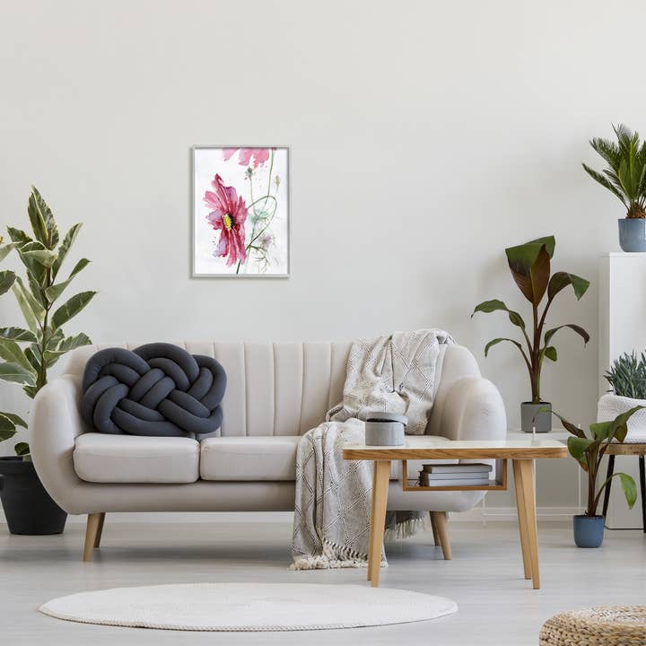 Stupell Industries - Wholesale Painting/Drawing - Pink Cosmo Flower Abstract Floral Watercolor Painting Framed