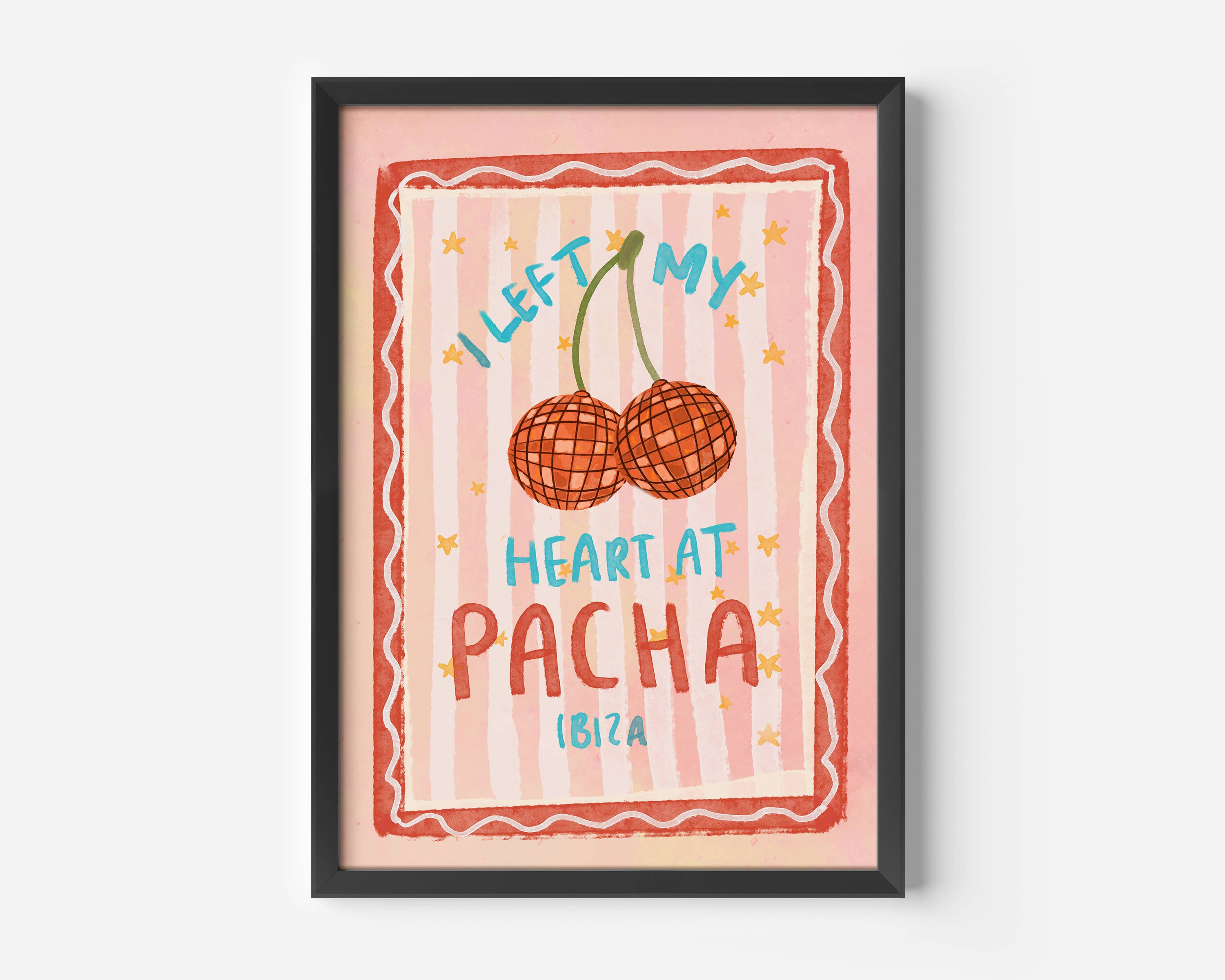 Illustrated by Weezy - Wholesale Art Print - I Left My Heart At Pacha Ibiza Print