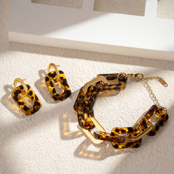 COSMOS - Wholesale Link & Chain Bracelet - Golden Scale Chain Bracelet Resin Stainless Steel1