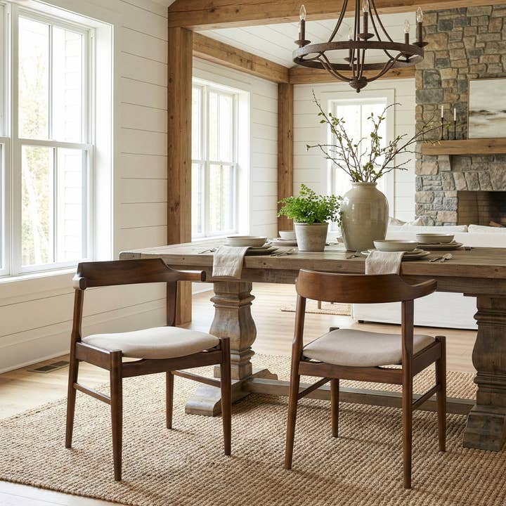 Glamour Home - Wholesale Chair - Set of 2 Atlas Retro Modern Curved Back Wood Chairs