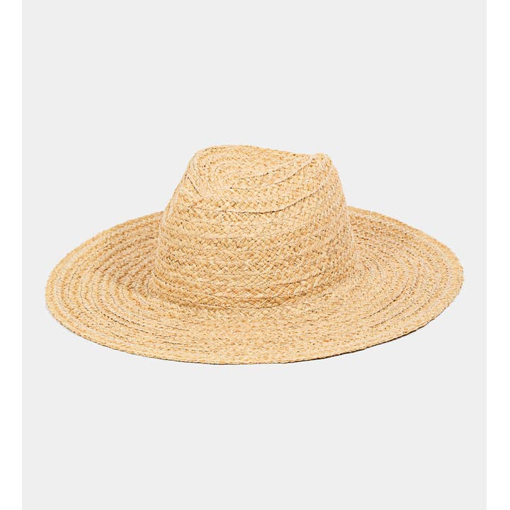 Zonnehoed met platte rand van strovlecht voor wholesale door Collections by Fame Accessories