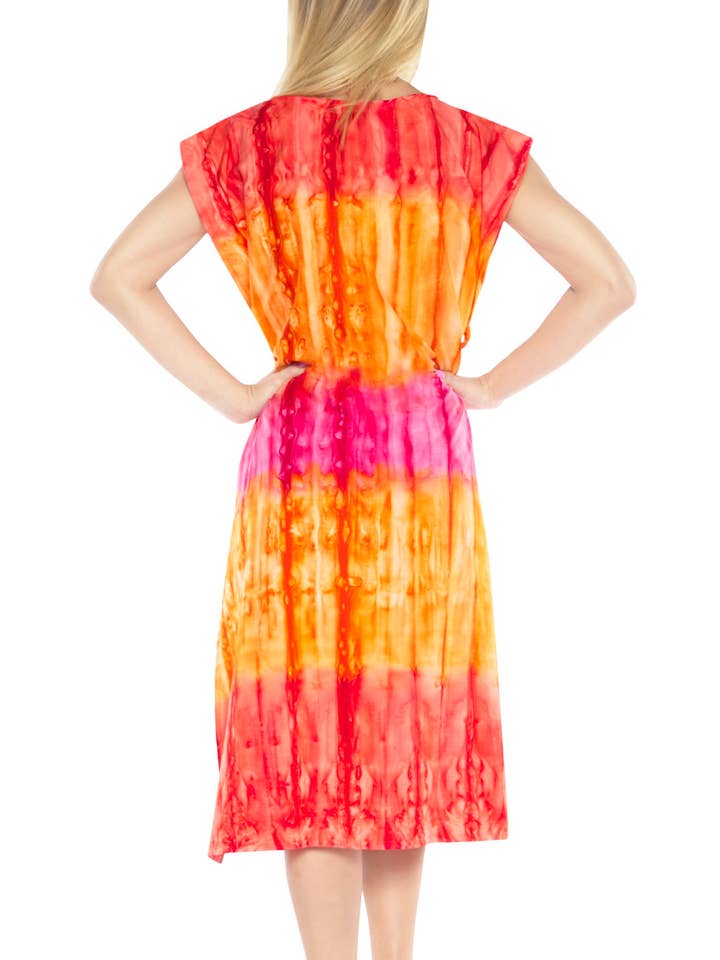 Red AC LA LEELA Womens Hawaiian Swim CoverUp S-M Red-AC102 for wholesale on Faire
