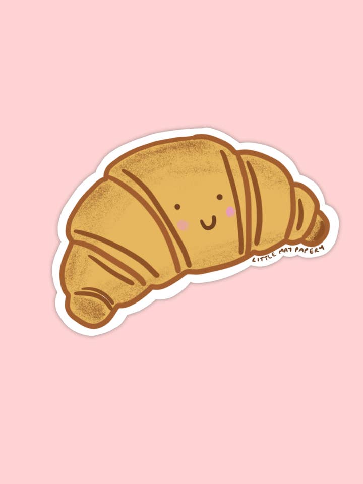 Autocolante de vinil de croissant por atacado de Little May Papery