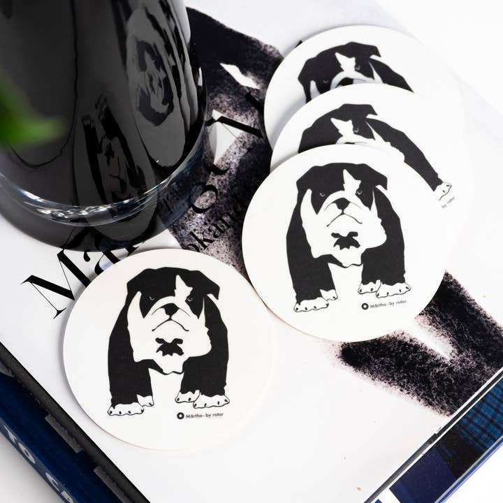 Rotordesign AB - Wholesale Coasters - Glass coasters 4-pack, “Märtha by rotor”1