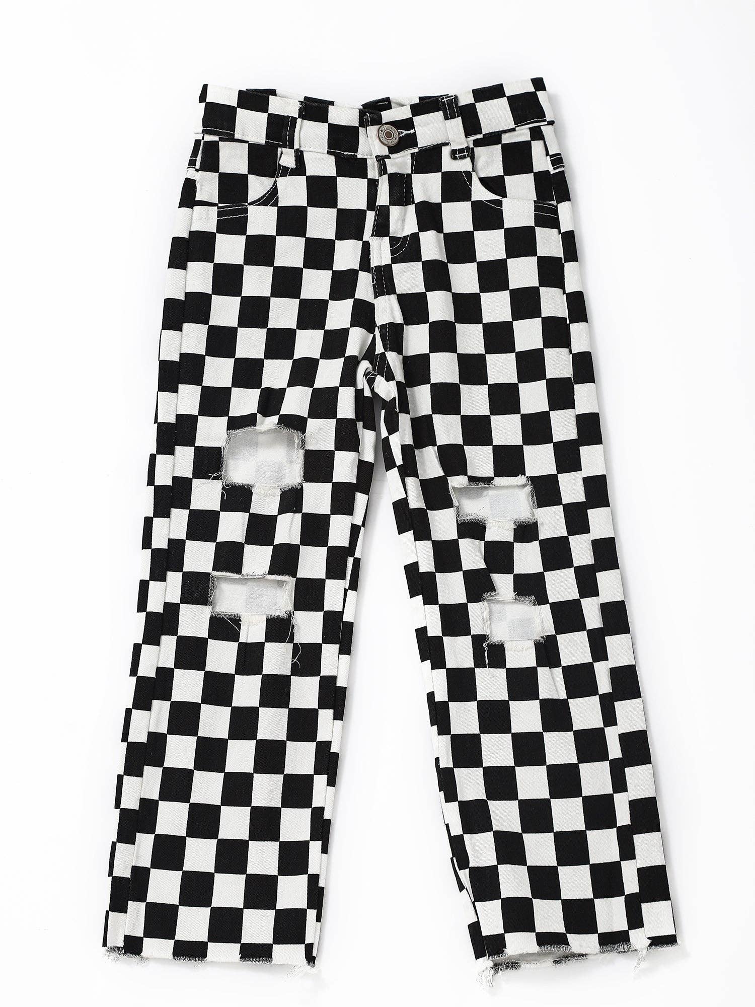 sassy kids palace - Wholesale Jeans - Kids - Black Checked Boys Jeans