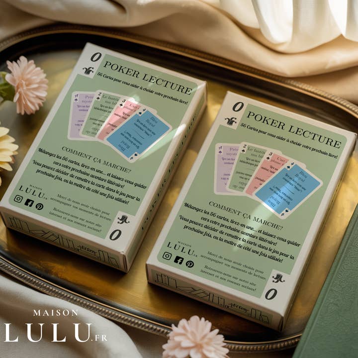 MaisonLulu.Fr - Wholesale Card Game - Poker reading, 56 cards to help you choose your next book, Game to be used alone or in a book club1