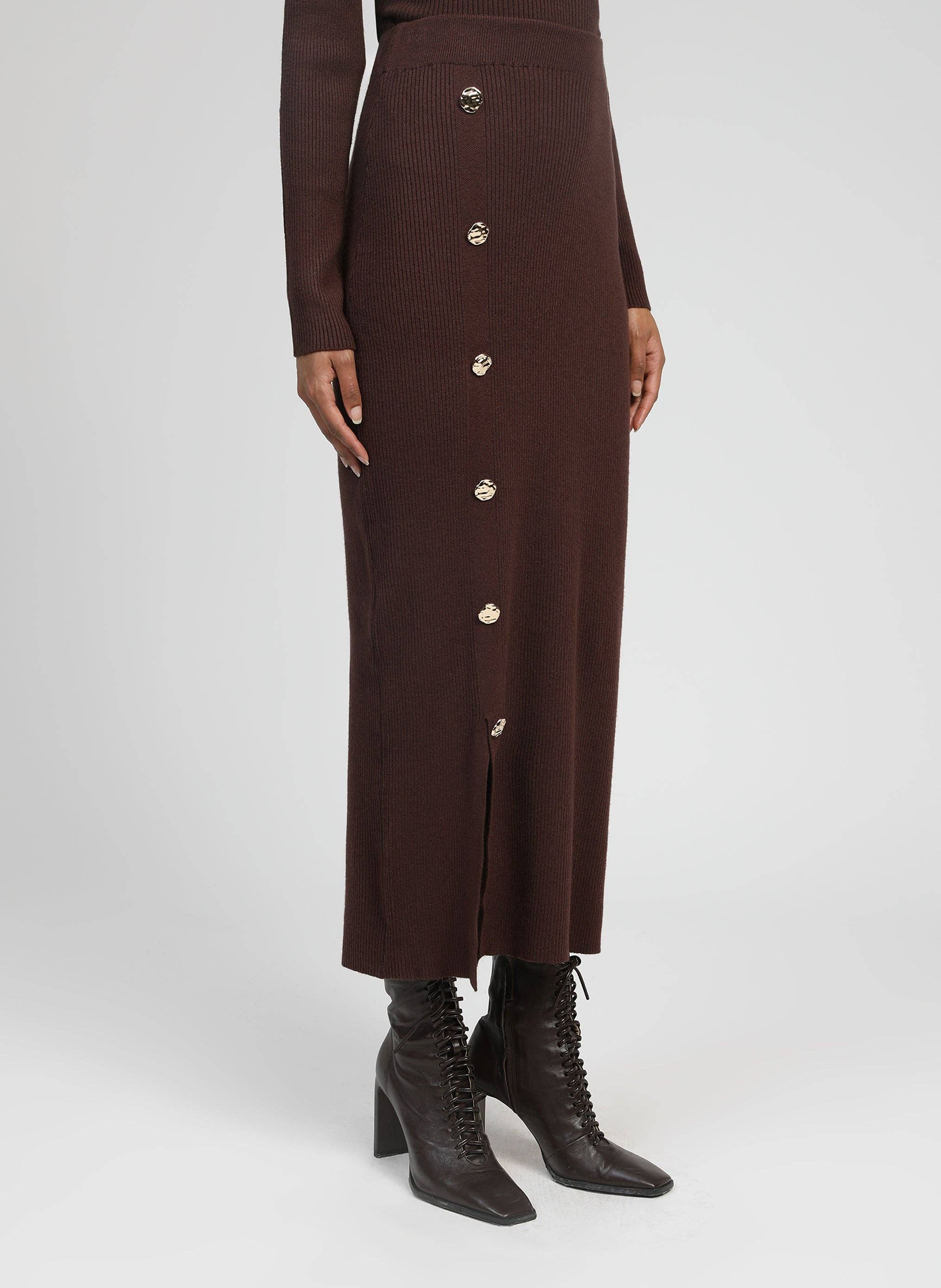 An'ge - Vente Jupe – femme - JUPE LONGUE NINI marron2