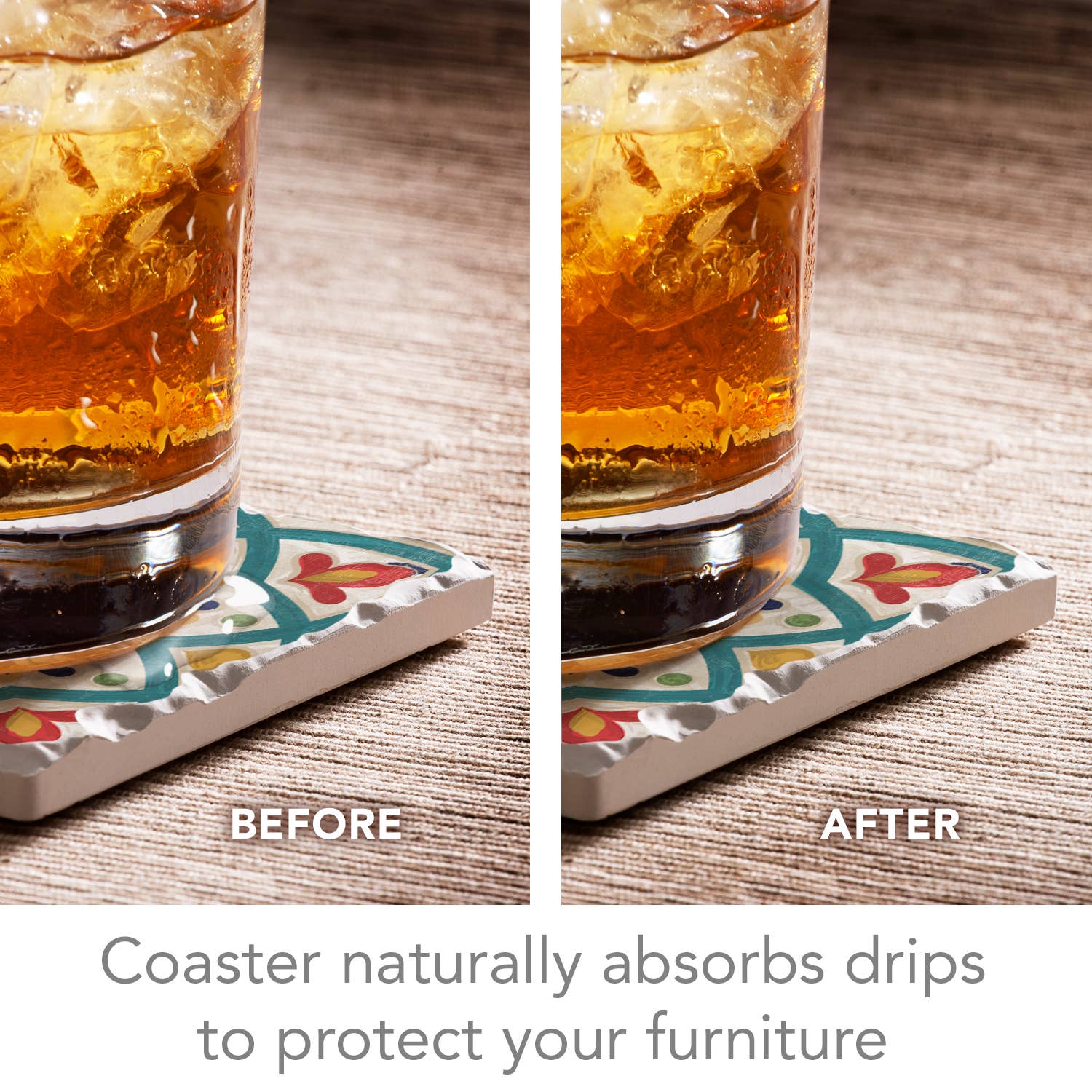 CounterArt/Highland Home/Thirstystone - Wholesale Coasters - Spanish Villa Assorted Image Tumbled Tile Coaster 4 Pack5