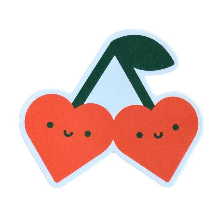 Autocollant en vinyle Cœurs de cerise pour la vente par Mochi Kids