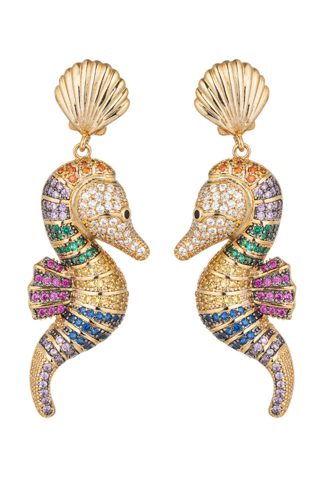 Eye Candy Los Angeles – wholesale Dangle earrings – Sea Horse CZ Drop Earrings