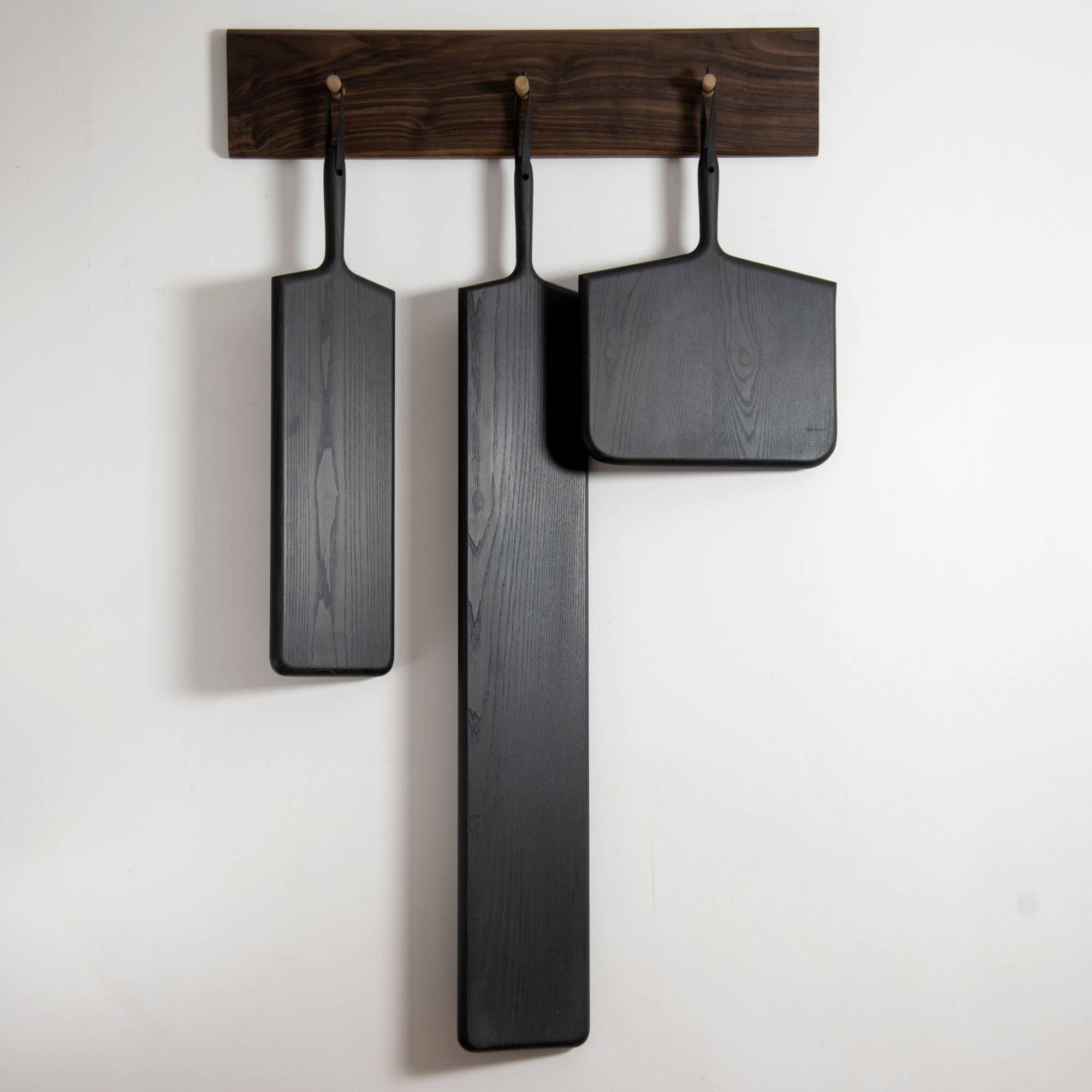 KHEM Studios - Wholesale Wall Mounted Shelf - Peg Board Hardwood Wall Rack in Walnut – 3 or 5 Pegs2