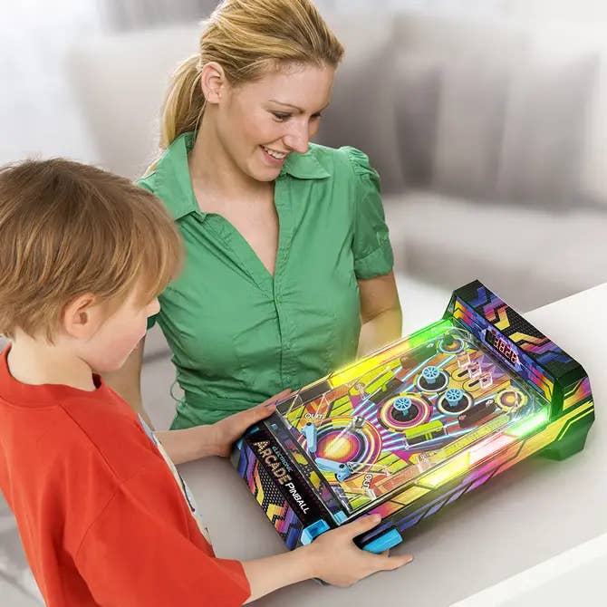 Electronic Arcade Tabletop Game - Neon Pinball / Flipper for wholesale by The Source Wholesale LTD