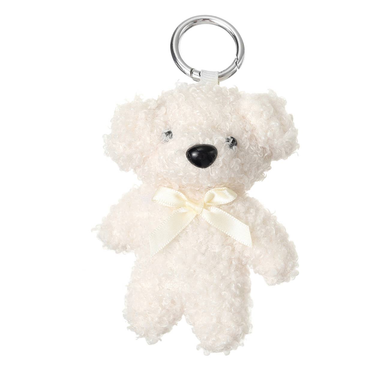 Selini New York - Wholesale Keychain - Women's - Cream Teddy Bear Bag Charm - BGC13060