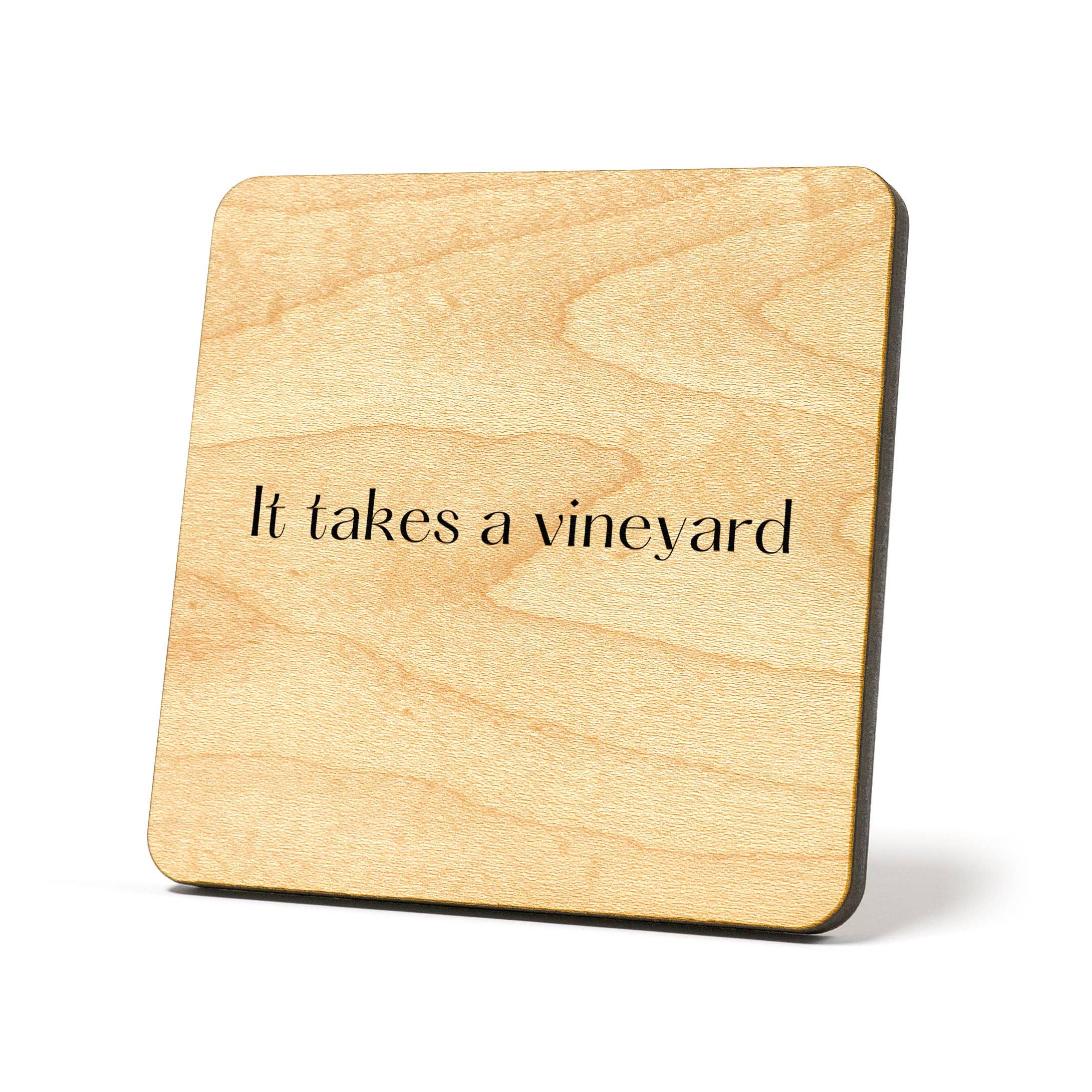 American Brand Studio - Wholesale Coasters - It takes a vineyard Quote Coaster1