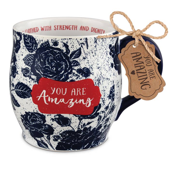 LCP You're Amazing 13OZ Marble Blue Coffee Mug for wholesale by Cottage Garden