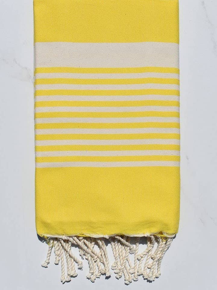 Arthur fluo yellow fouta for wholesale by Fouta Tunisia
