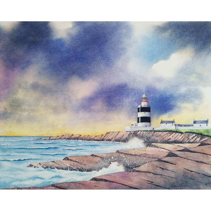 Winter Wales, Hook Lighthouse - Impresión artística para venta al por mayor de Sean Curran
