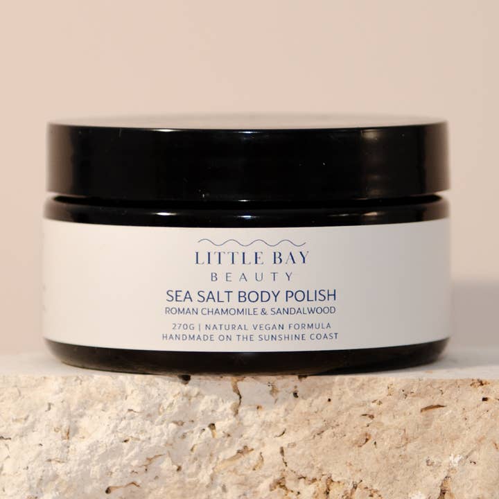 Body Polish Sea Salt - Sandalwood and Roman Chamomile 270g for wholesale by Little Bay Beauty