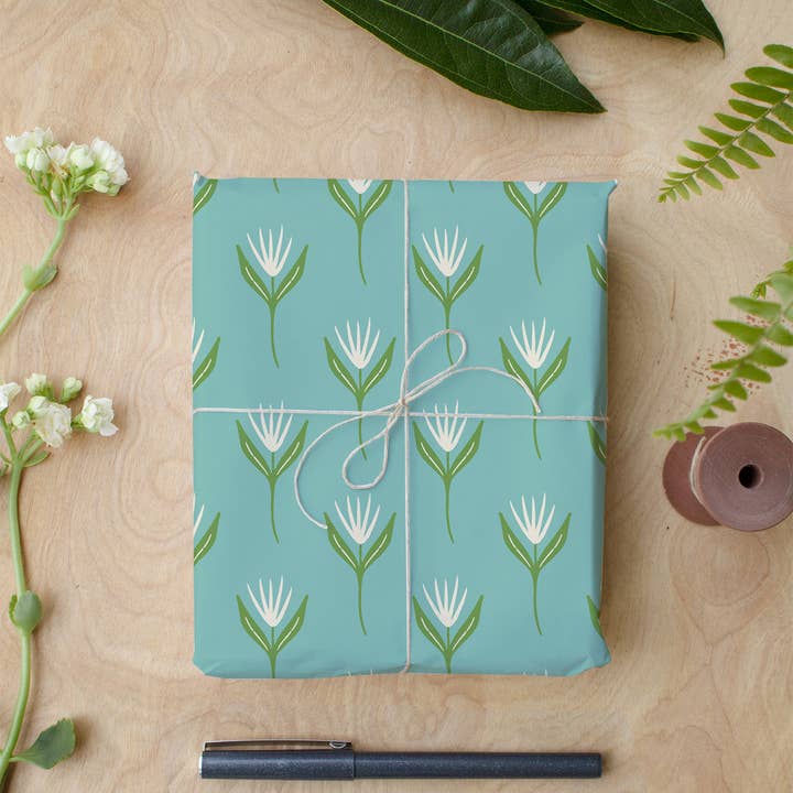Rebecca Jane Woolbright - Wholesale Flat Wrap - Step Into Spring Wrapping Paper –Floral Gift Wrap (2 Sheets)1