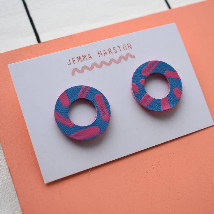 Jemma Marston - Wholesale Stud/Post Earrings - Leather Open Stud Earrings4