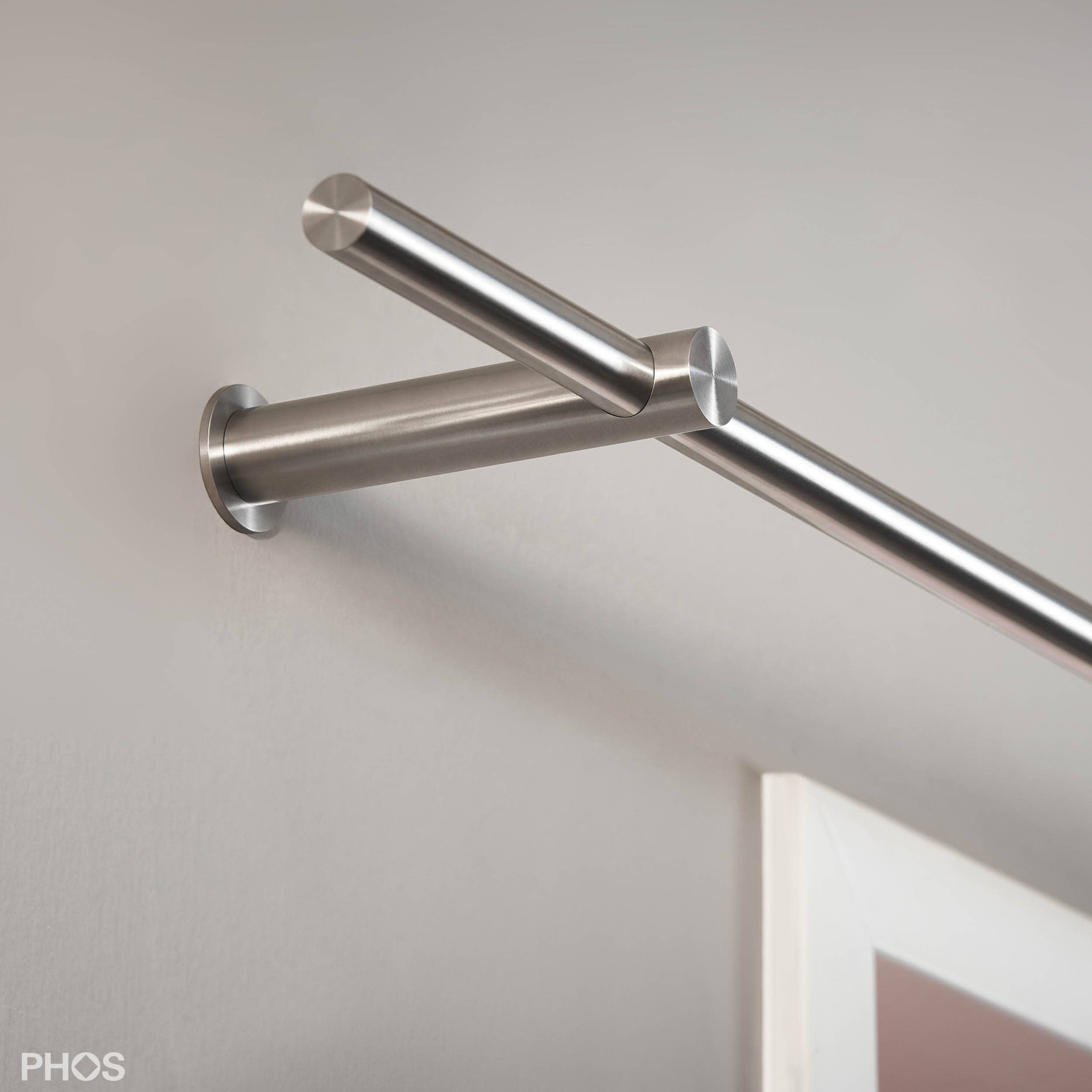 PHOS Design GmbH - Wholesale Curtain Rod - stainless steel curtain rod Ø20 mm, set with wall brackets0