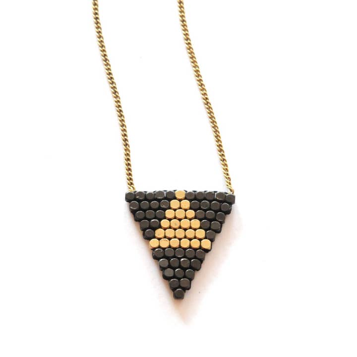 Mixed Metal Triangle Necklace for wholesale by The Didi Jewelry Project