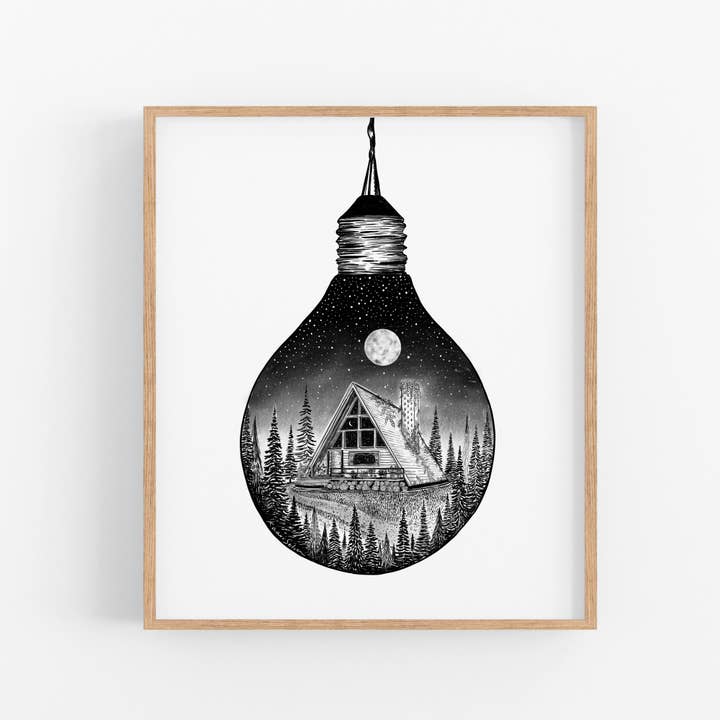 Ampoule + Impression Cabine Art pour la vente par Kaari & Co.