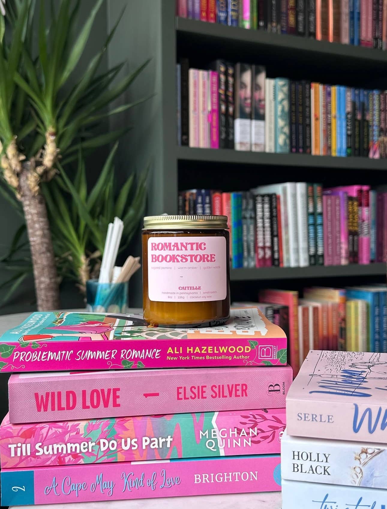 Caitelle - Wholesale Jar/Filled Candle - Romantic Bookstore Bookish Handmade Coconut Soy Wax Candle1