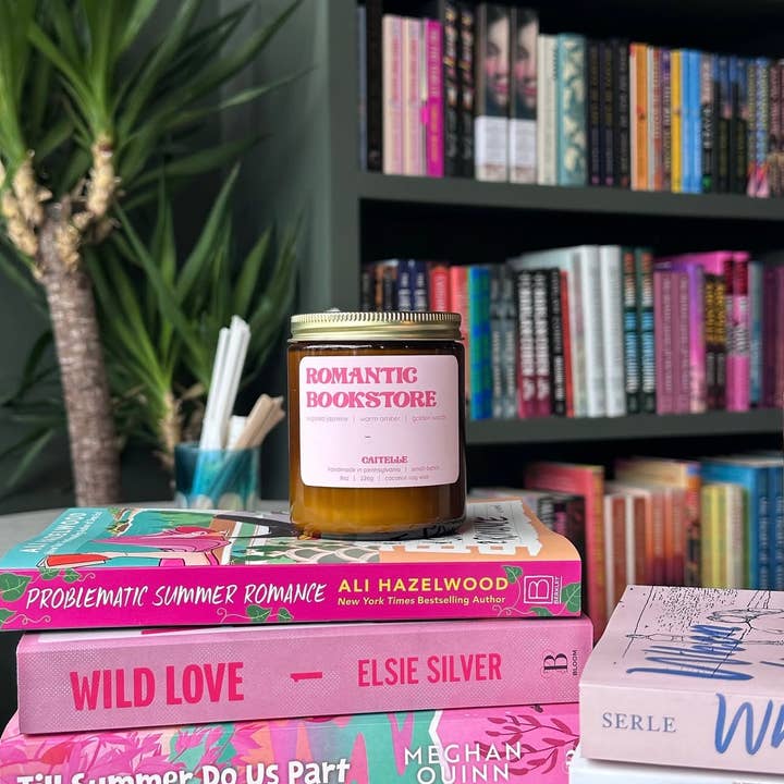 Caitelle - Wholesale Jar/Filled Candle - Romantic Bookstore Bookish Handmade Coconut Soy Wax Candle1