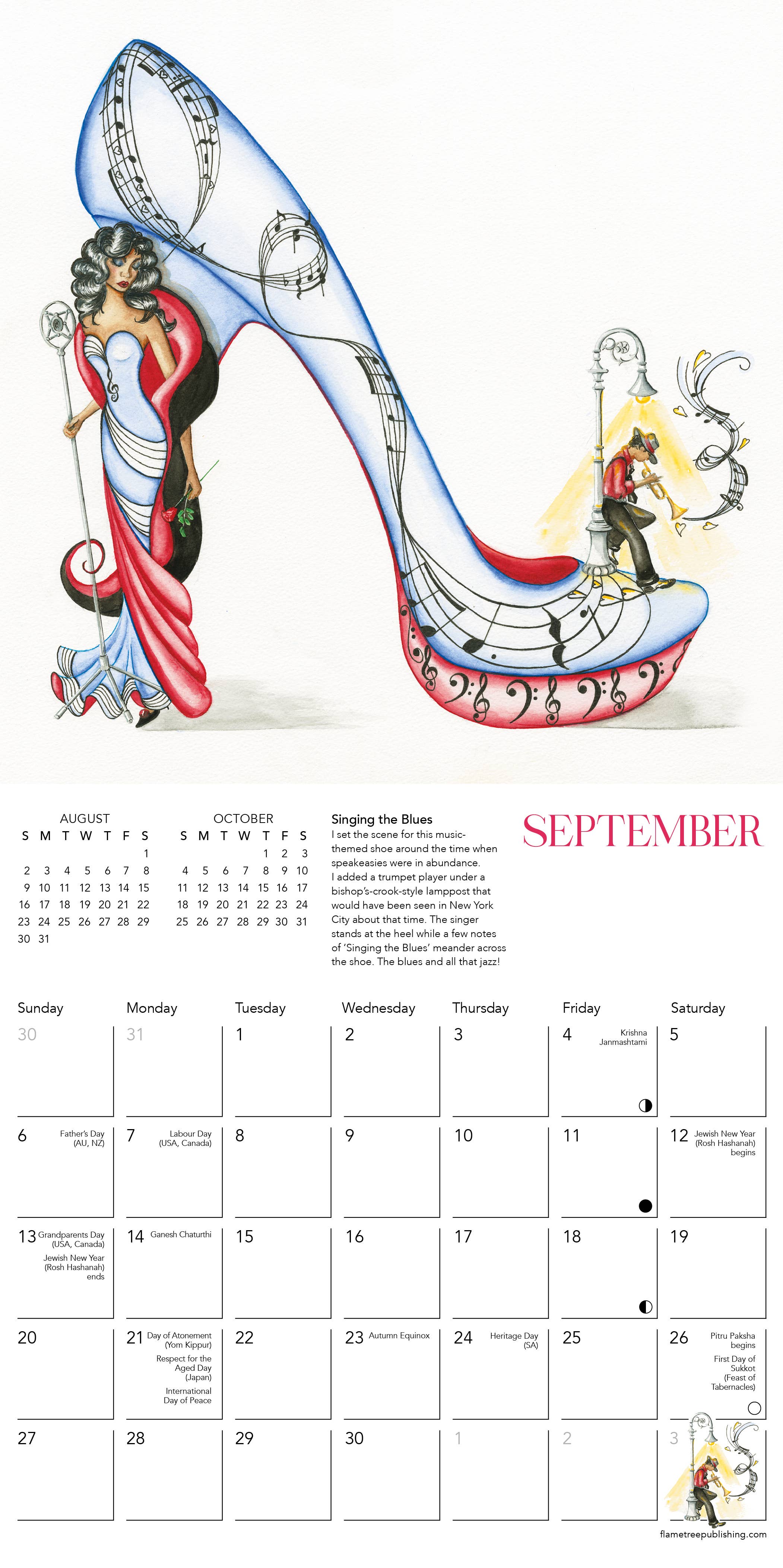 Flame Tree Gift – wholesale Calendar – The Art of the Shoe by Sally King Design Mini Wall Calendar 2