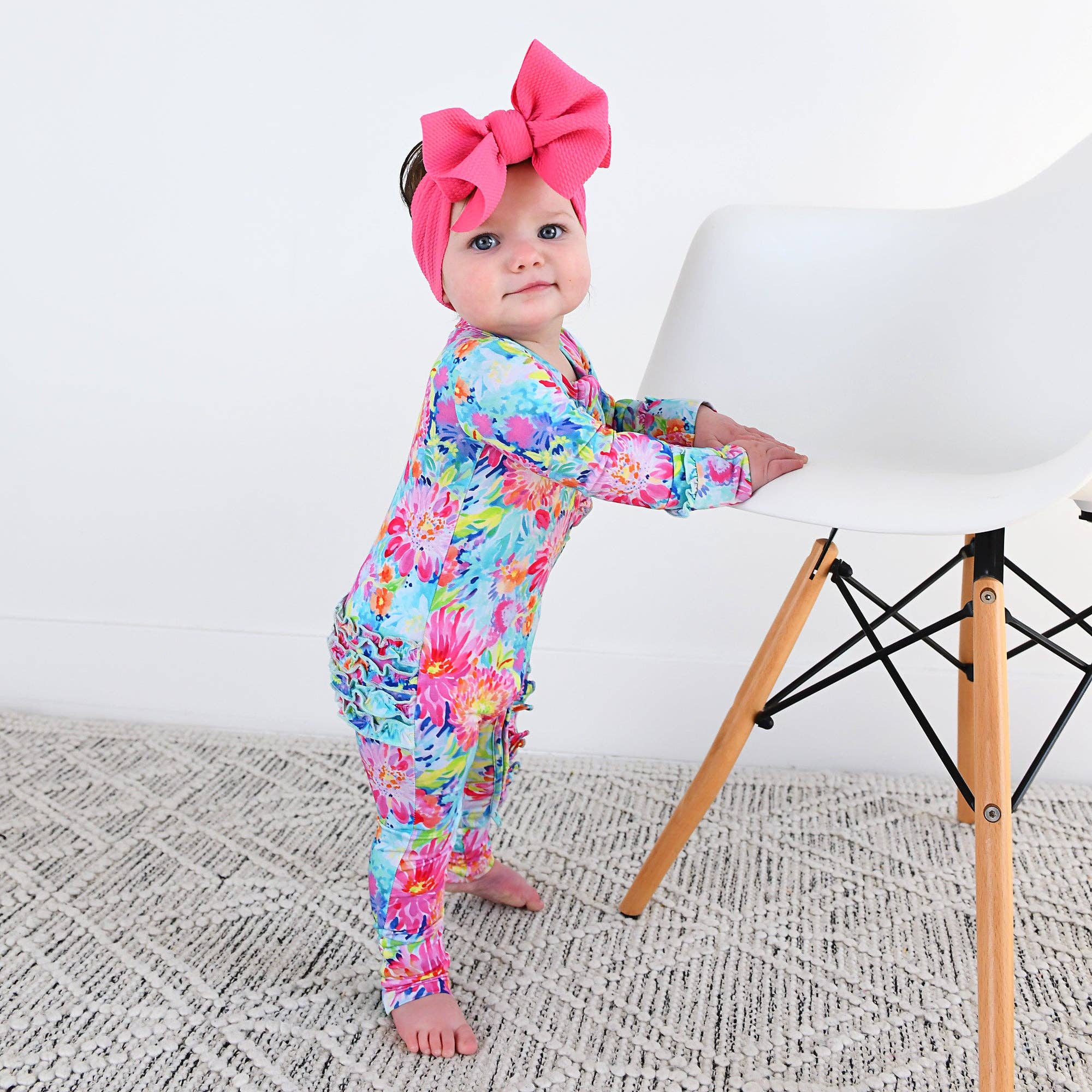 Gigi and Max - Wholesale Jumpsuit - Baby - Bianca RUFFLE ZIP Bamboo Floral Sleepies Little 10
