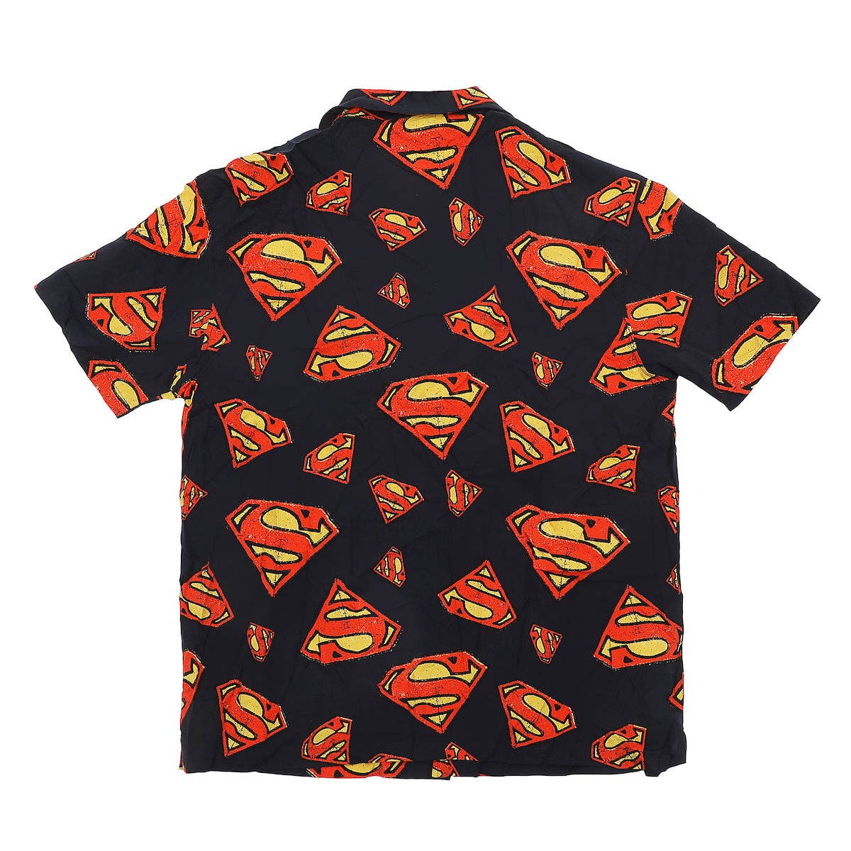 Bioworld Merchandising - Wholesale Button Down Shirt - Men's - Superman S-Shield All-Over Print Men's Collared Button-Up Short Sleeve Shirt0