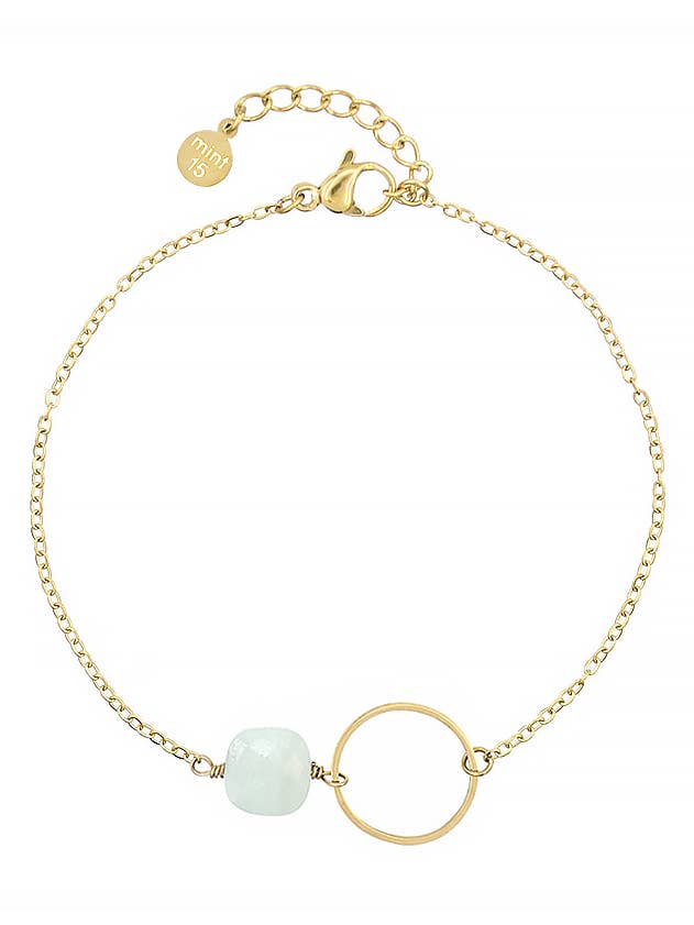 Pulseira Infinity com Amazonita Verde por atacado de Mint15