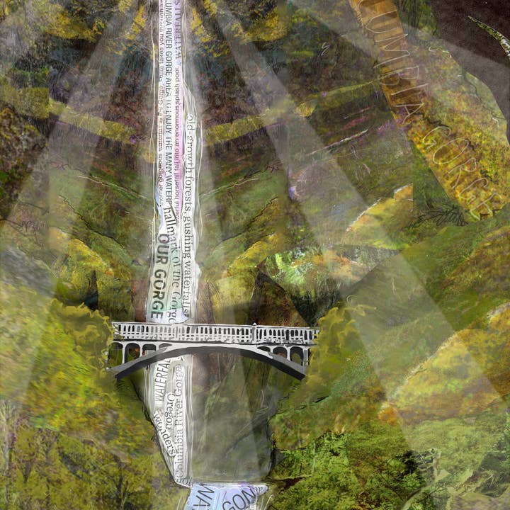 Found & Rewound - Wholesale Everyday greeting card - Multnomah Falls - greeting card1