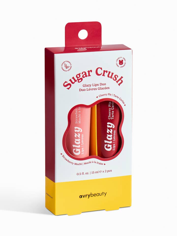 Glazy Lips DUO - Sugar Crush 2pc Strawberry Mochi/Cherry Pie for wholesale by AvryBeauty