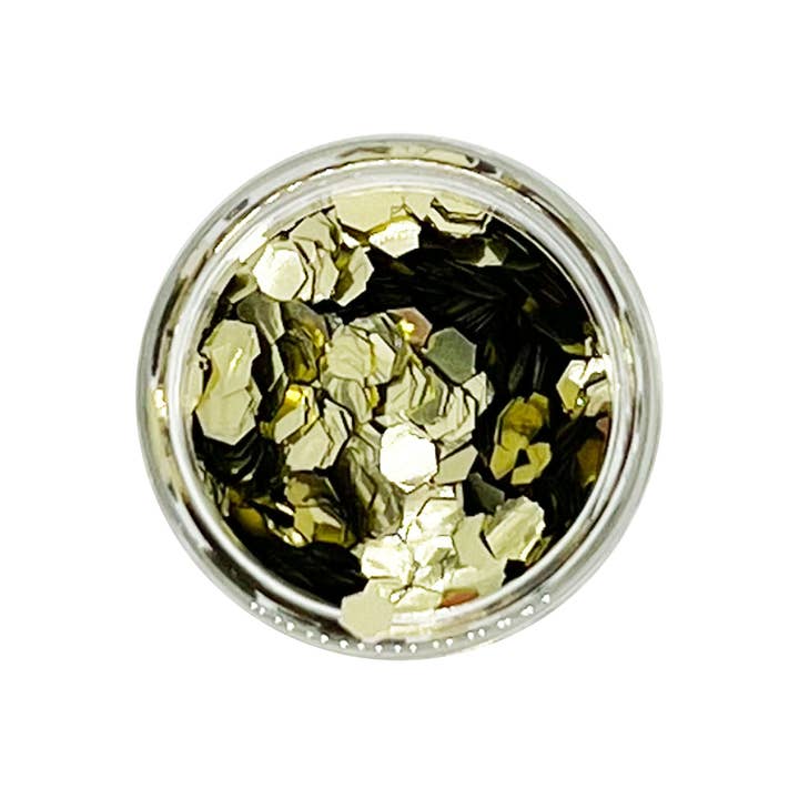 A Beautiful Weirdo™️ Eco Glitter – Engroshandel Glitter til kroppen – BOOGIE NÆTTER GULD ØKO GLITTER - CHUNKY4