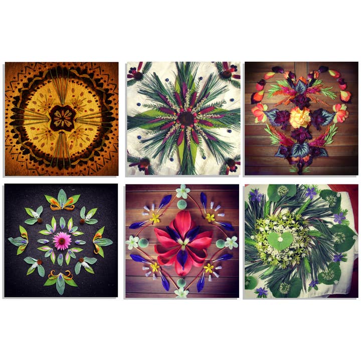 Nature Mandala Art - Wholesale Stationery/Notecard Set - Nature / Flower Mandala Gift Enclosures :: 4 Options