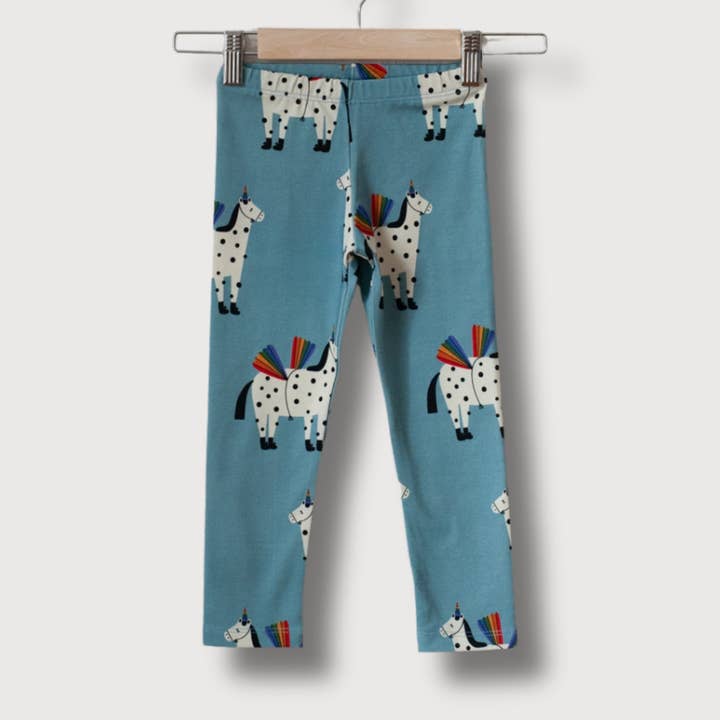 HORSE ON BLUE LEGGINGS for wholesale by Dont Grow Up