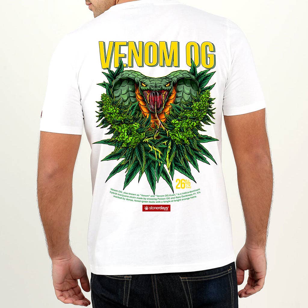 StonerDays Apparel - Wholesale Screen Printed T-Shirt - Men's - Venom OG White Tee0