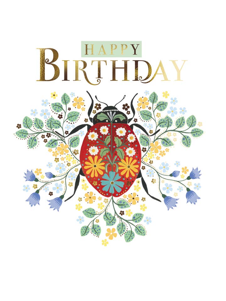 BIRTHDAY GREETING CARD FLORAL LADY LING DESIGN for wholesale by Notes & Queries, Inc.