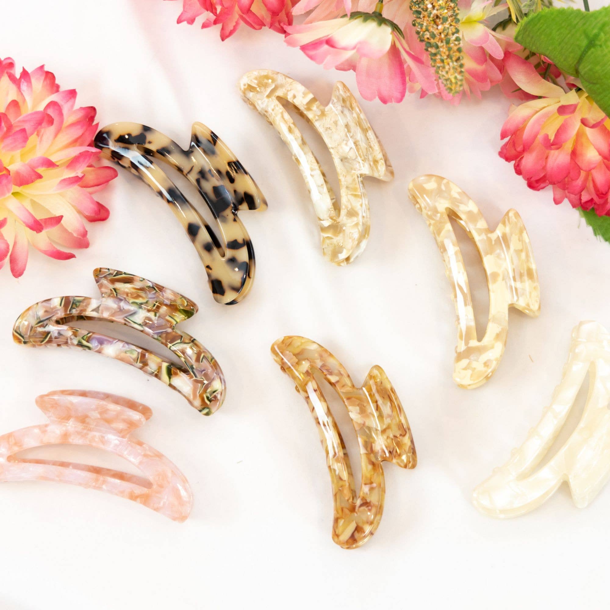 Axcessorize – Engroshandel Hårspænde - Dame – Hair Claw Clip - Akryl blandet halvmåne formet hår klo8