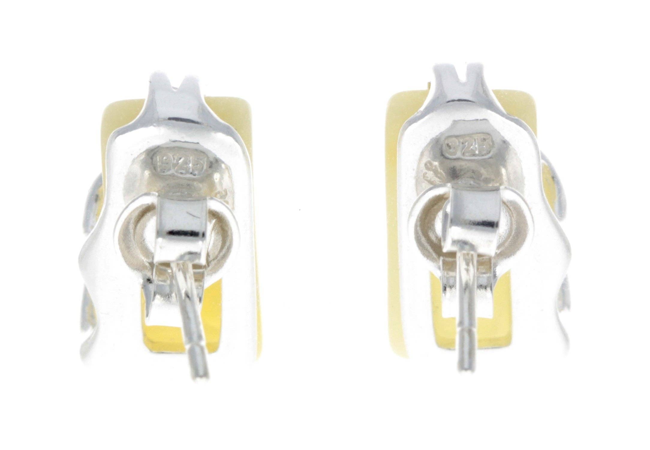 SilverAmber Jewellery - Wholesale Stud/Post Earrings - 925 Sterling Silver & Baltic Amber Modern Studs Earrings - GL00510