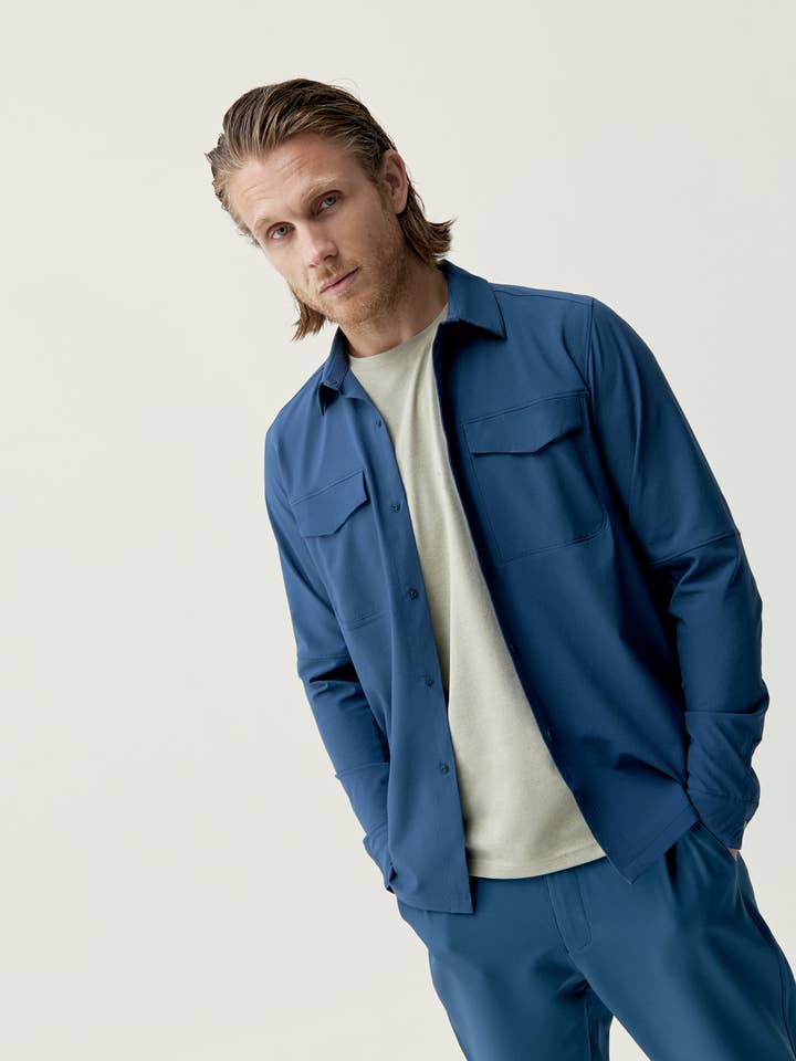 Chubut Sea Blue Shirt for wholesale by Born Living Yoga