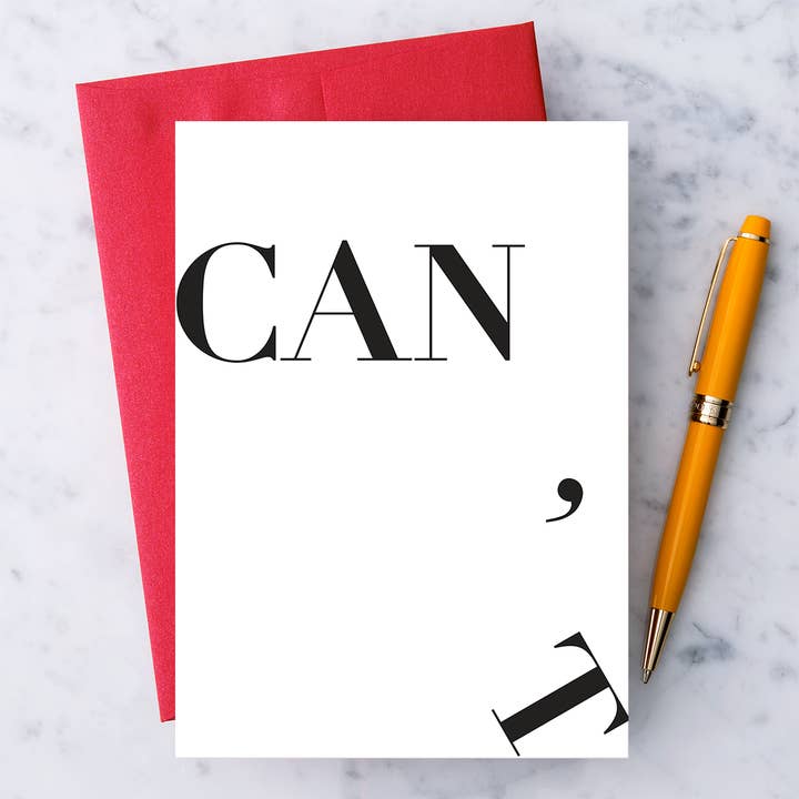 NEW! "Can't / Can" Encourgement Greeting Card for wholesale by Design With Heart
