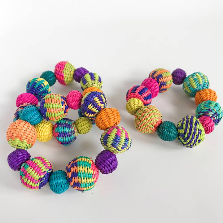 Bracelet Manuelita Sphères tissés à la main Iraca pour la vente par Belart Fair Trade